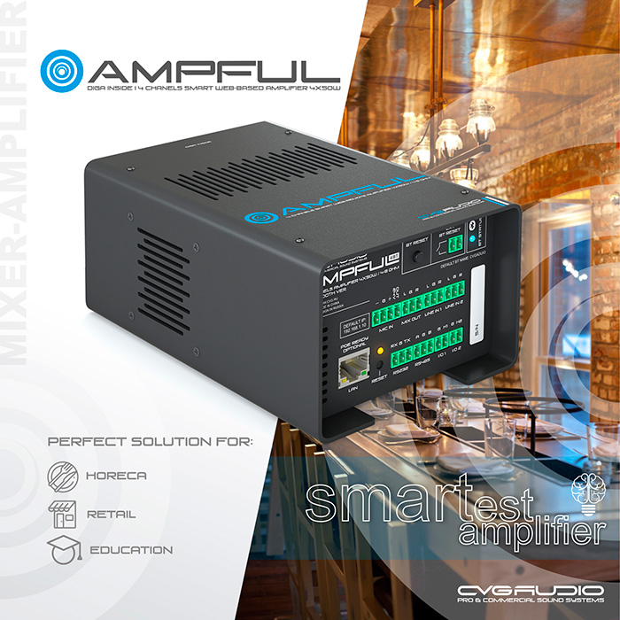 CVGAUDIO AMPFUL-4/BT профессиональный 4-х канальный усилитель для Low-impedance (низкоомных акустических систем)