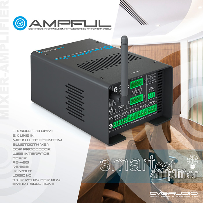 CVGAUDIO AMPFUL-4/BT профессиональный 4-х канальный усилитель для Low-impedance (низкоомных акустических систем)
