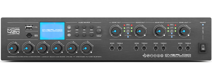 CVGAUDIO MDA-4120 – профессиональный четырехканальным матричный микшер-усилитель