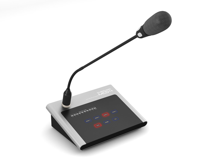 CVGAUDIO MCD-4 – настольная четырехзонная микрофонная консоль для работы совместно с матричными микшерами-усилителями серии MDA