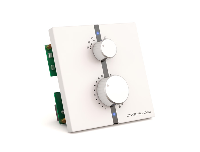 CVGAUDIO WP-4W – зональный настенный контроллер управления громкостью и выбором активного входа для усилителей серии MDA