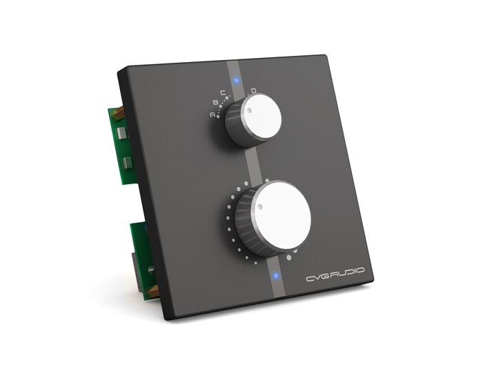 CVGAUDIO WP-4BL – зональный настенный контроллер управления громкостью и выбором активного входа для усилителей серии MDA